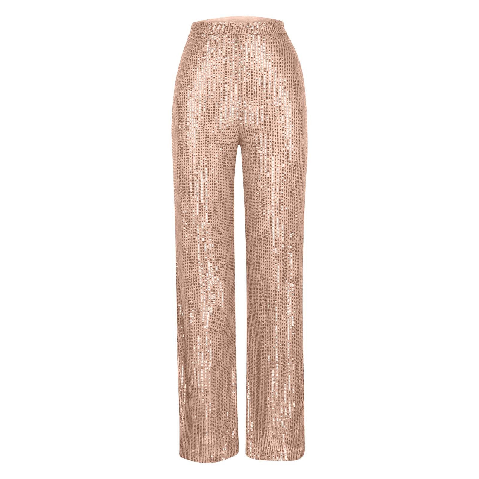 Women's High Waist Fashion Casual Pants EBay Sequins Loose Draping Wide Leg Pants Summer Women's