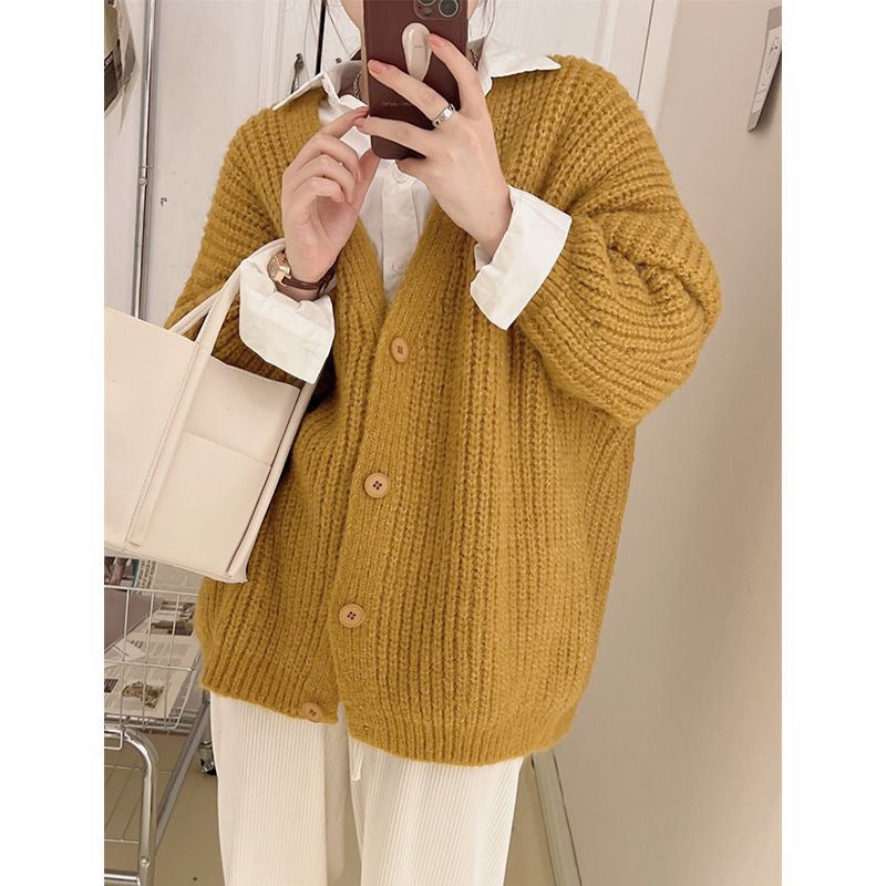 fall outfits women Autumn and Winter Creamy-white Lazy Style Sweater Wide Leg Pants High-Grade Three-Piece Suit