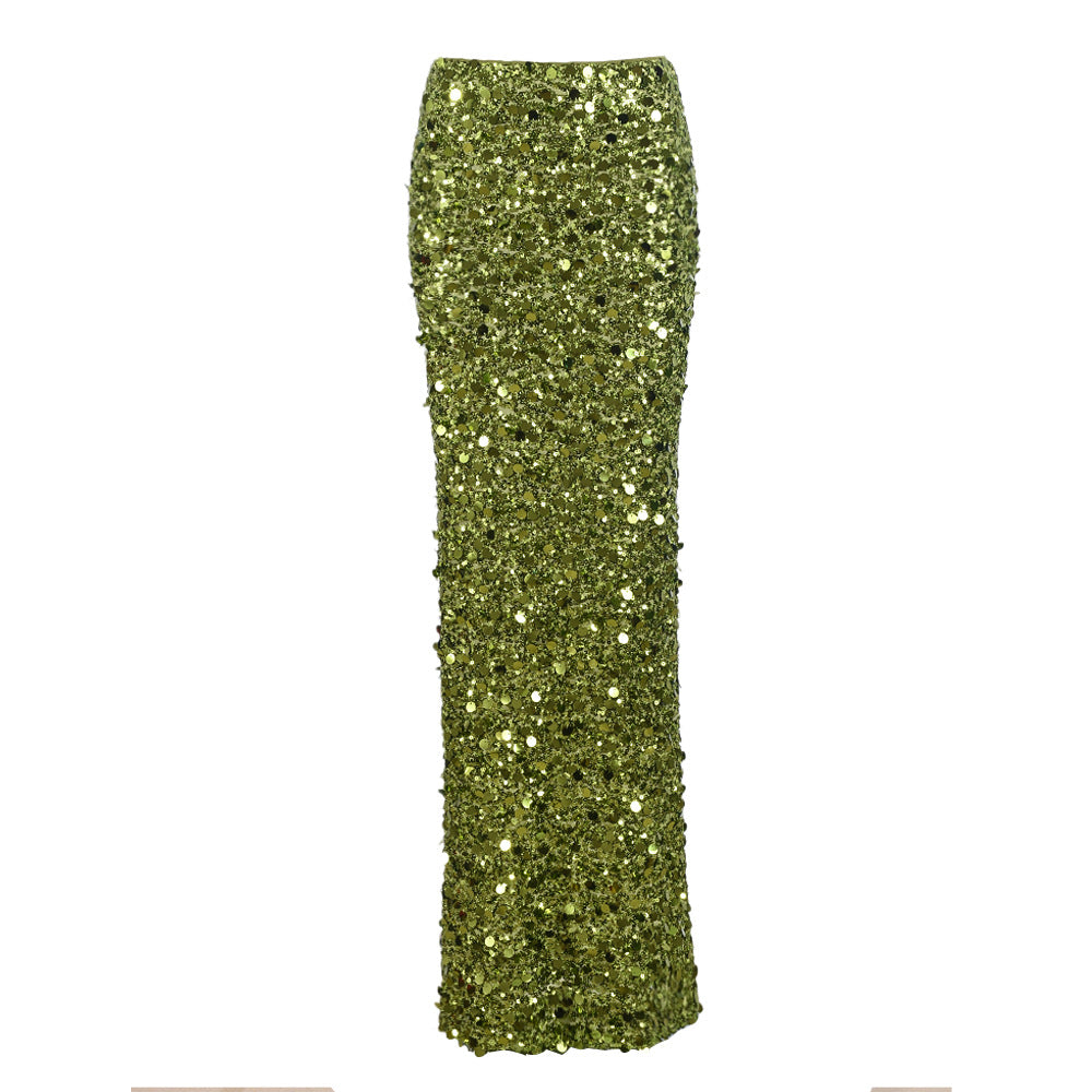 leapord halloween outfit Women's Christmas Personalized Hot Girl Big Sequined Glossy Cover Elastic Waist Skirt for Women