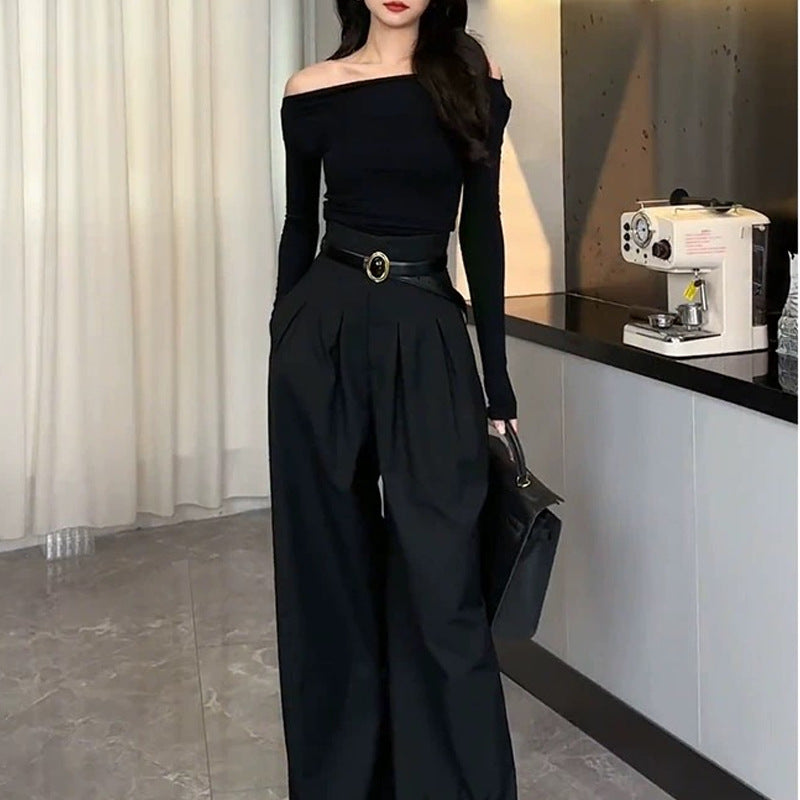 outfit inspo fall Early Autumn New Style Capable Elegant Women's Clothing Fashionable Fashionable Fashionable High-Grade Chanel Style off-Shoulder Top Suit Pants