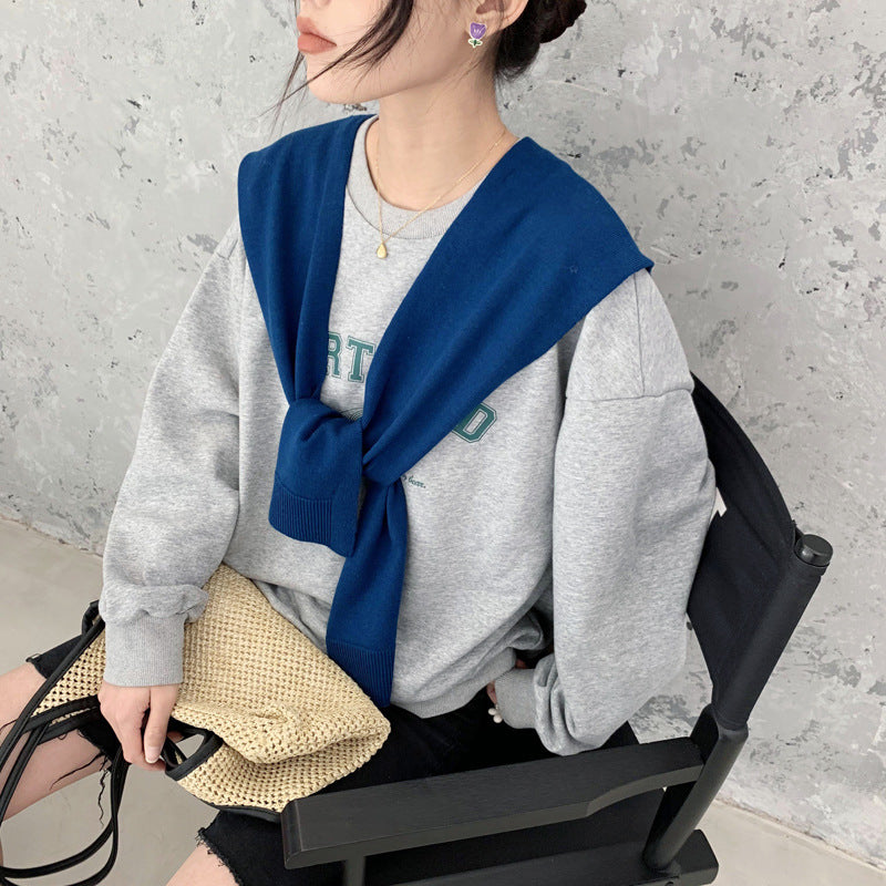 casual fall outfits Wool Blend Solid Color Shawl Outer Wear Internet Celebrity Knotted Waistcoat Korean Style Versatile Spring and Autumn Summer Shoulder Matching Women