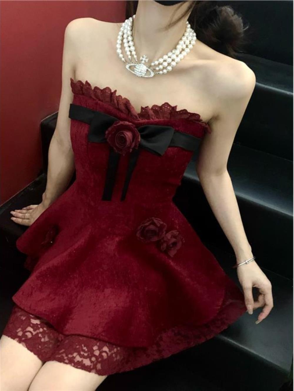 BXOXO - Chic A line Sweetheart Red Lace Homecoming Dresses Birthday Dress Birthday Outfits HOT1185