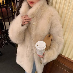 fall outfits 2024 Fur Winter New Lamb Fur Fur Coat Women's Mid-Length Fur Real Fur Coat
