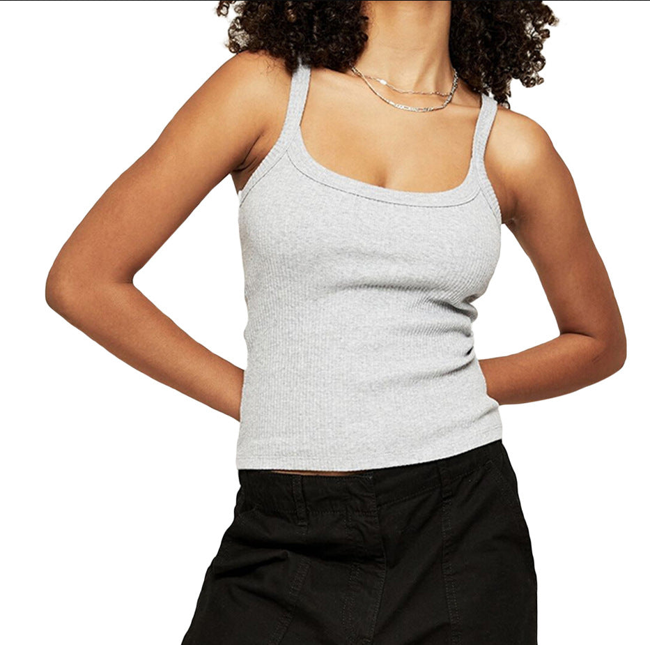 women fashion 10 Colors Optional Women's Clothing New Knitted Pure Desire Camisole Inner Wear Slim Fit Hot Girl Y2g Outer Wear