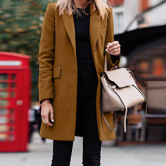 men’s fall fashion 2024 Women's New Winter Clothing Mid-Length Breasted Solid Color Small Suit
