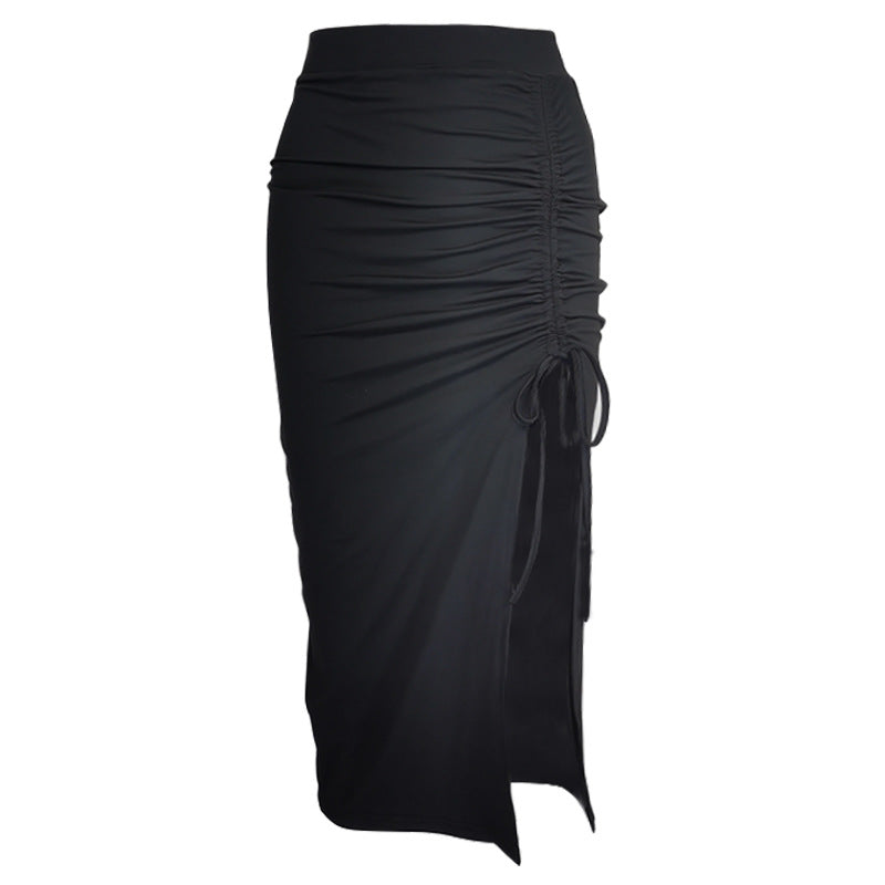frat outfits 2024 Summer New Style Women's Skirt Solid Color High Waist Slimming Small Skirt