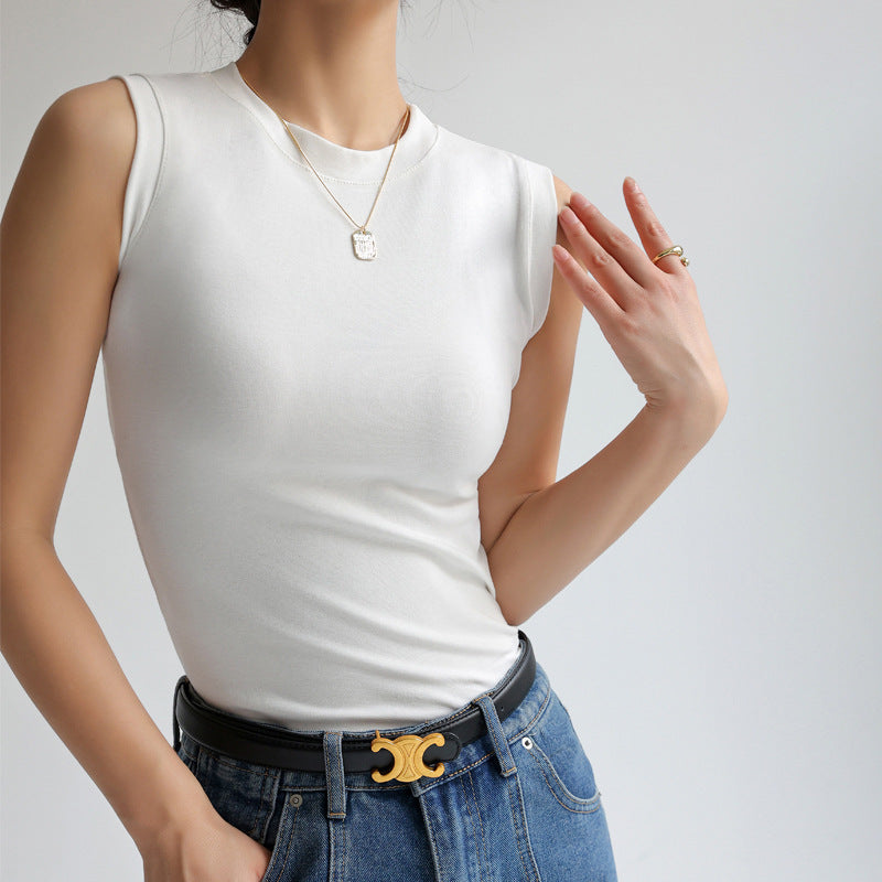 summer outfits inspo Cotton Small round Neck Basic Base All-Match Camisole Women's Summer Inner Sleeveless Outer Wear