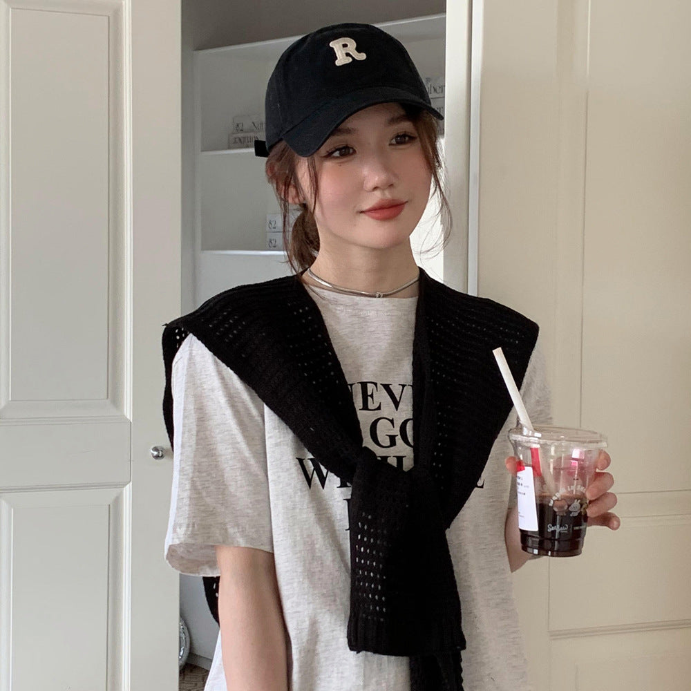 casual fall outfits Spring and Autumn Knitted Shawl for Women, Fashionable Decoration, Western Style Shoulder-Matching, Summer, Skirt, Neck Protection