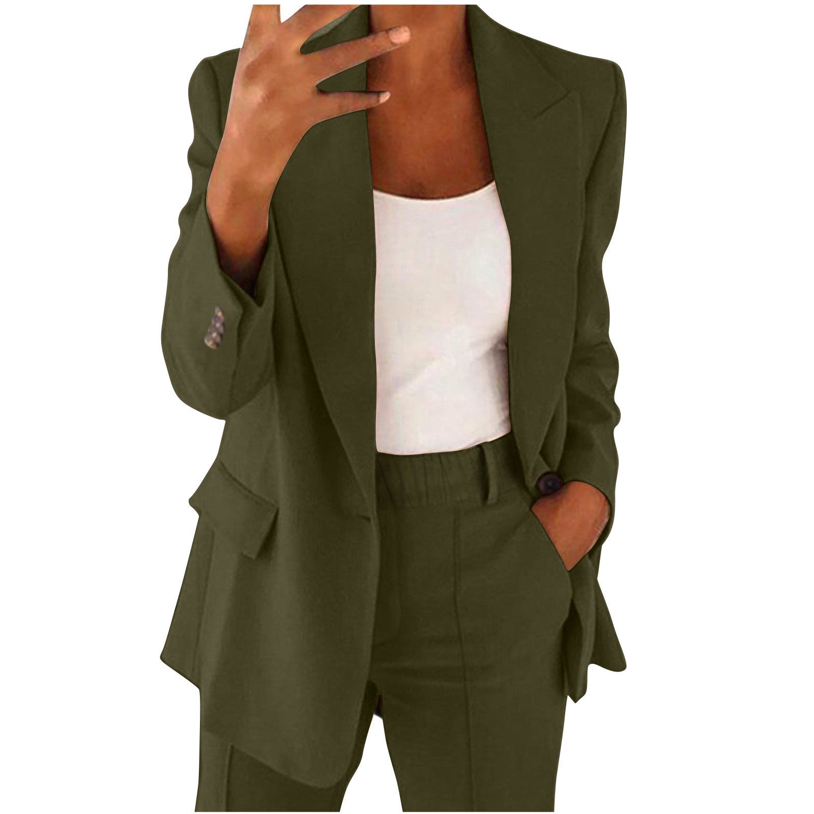 business casual outfits Women's Fashion Button Slim Lapel Cardigan Temperament Blazer Suit