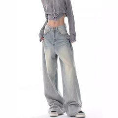 fashion outfits Early Autumn New Jeans Women's American Retro Design Niche Loose Wide-Leg Pants Pants