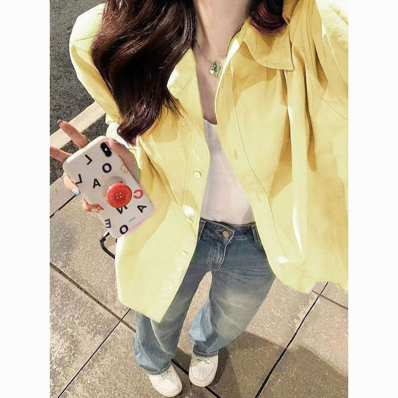 outfit ideas American Retro Cotton Shirt Women's High-End Western Style Loose All-Match Slimming Thin Long Sleeve Shirt Outer Wear Cardigan Fashion