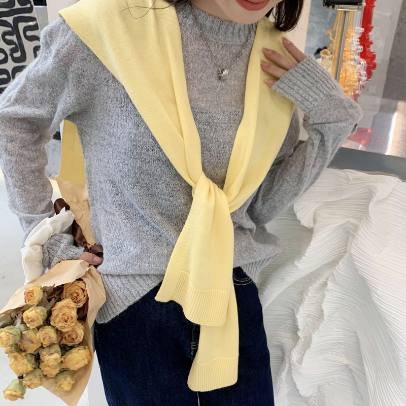casual fall outfits Wool Blend Solid Color Shawl Outer Wear Internet Celebrity Knotted Waistcoat Korean Style Versatile Spring and Autumn Summer Shoulder Matching Women