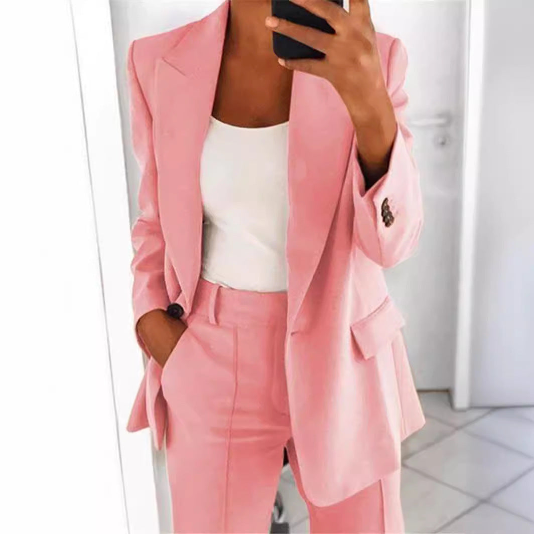 chuc 2024 Women's New Fashion High-End Slim Lapel Cardigan Temperament Suit Jacket Suit Women