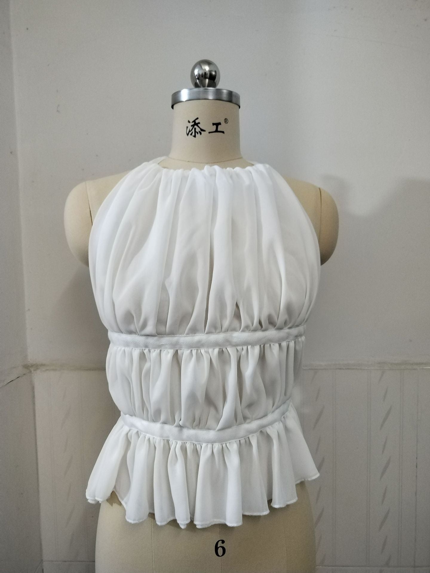 summer fits Sexy Sweet and Spicy Summer New Casual Chiffon Halter Backless Design Top Multi-Color