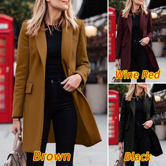 men’s fall fashion 2024 Women's New Winter Clothing Mid-Length Breasted Solid Color Small Suit