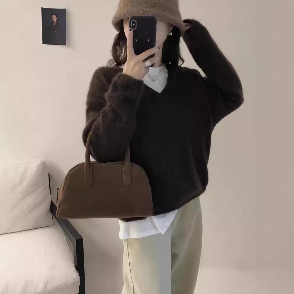 fall outfits aesthetic Korean Style Gentle Style Lazy V-neck 100 Wool Sweater for Women 2024 Autumn and Winter New Loose Slimming Sweater Top