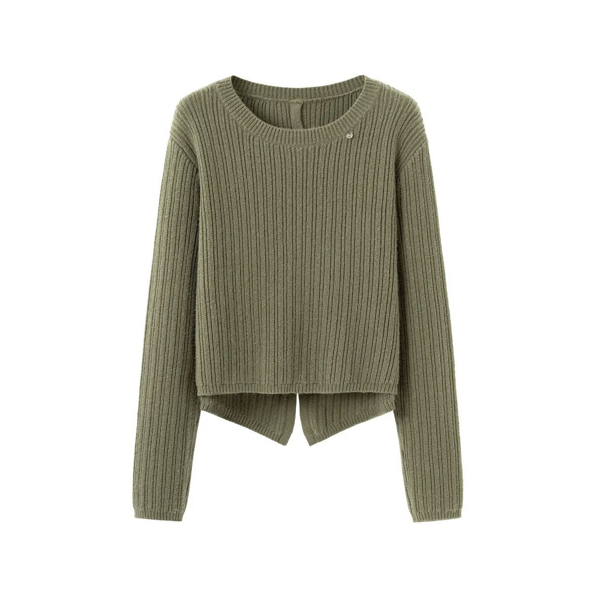fall outfit Autumn and Winter Elegant Split Button round Neck Knitted Pullover Fashion Casual Sweater Top