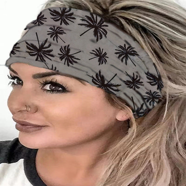 hipster Personalized Striped Printed Yoga Sports Wide Elastic Hair Band Face Wash Women Headband Headdress