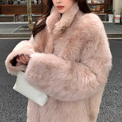 fall outfits 2024 Fur Winter New Lamb Fur Fur Coat Women's Mid-Length Fur Real Fur Coat
