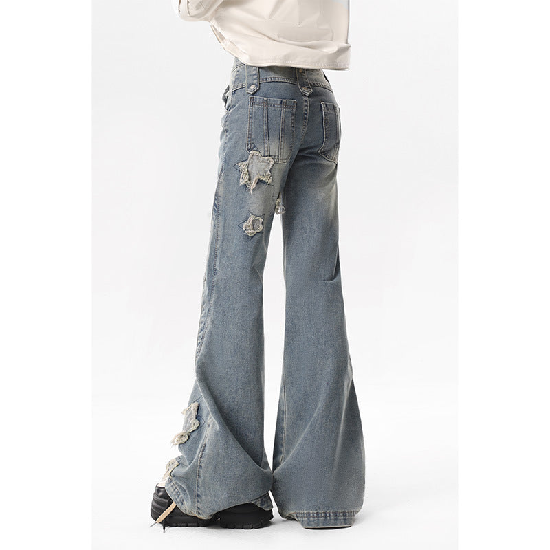 2000s fashion Skinny Jeans for Women Spring and Autumn New Design Sense Niche Loose Casual Horseshoe Horn Long Pants Winter