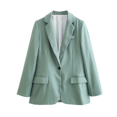 church outfit 2024 Spring Festival 3 Colors One Button Women's Slim Fit Suit Suit Jacket Green Black and White Plaid