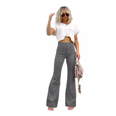 social worker outfits Winter New Pure Color Corduroy Elegant Women's Trousers Slim Pants High Waist Casual Pants