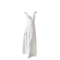 frat outfits French Style Open Waist Hollow-out Sling Dress Sexy Elegant Socialite Design Sense Seaside Holiday Long Skirt