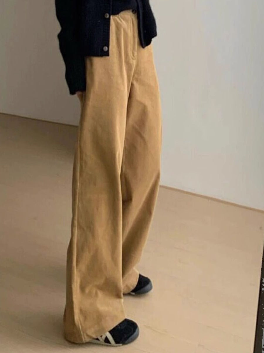 2000s fashion Retro Khaki Straight Pants All-Matching Fashionable Casual