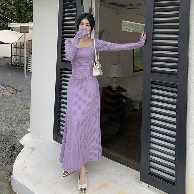 suit Mechanism Fabric Long Sleeve a Swing Dress Autumn Gentle Lady Style Dress