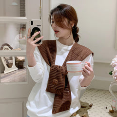 casual fall outfits Spring and Autumn Knitted Shawl for Women, Fashionable Decoration, Western Style Shoulder-Matching, Summer, Skirt, Neck Protection