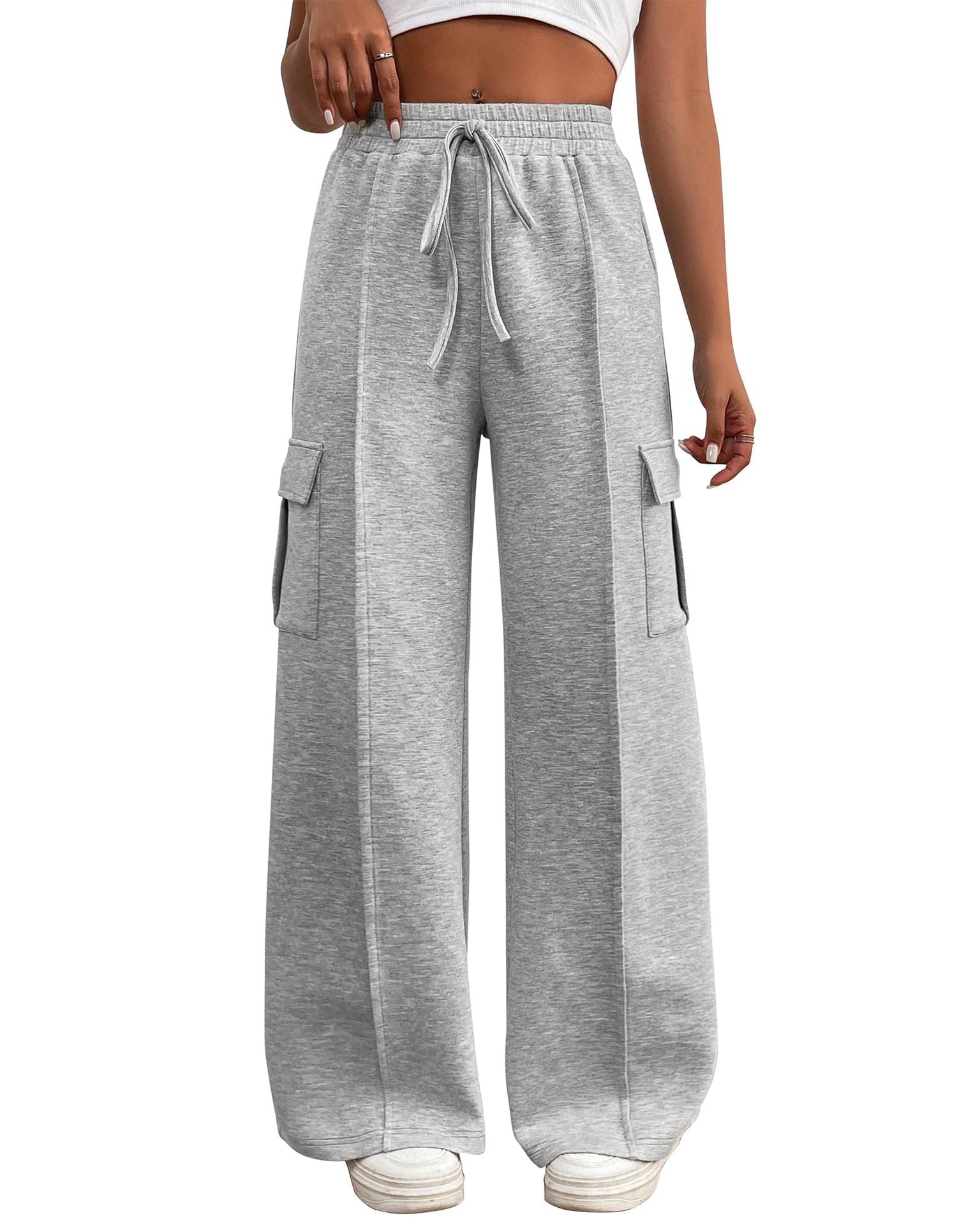 streetwear women outfits Fall 2024 Women's Drawstring Elastic Waist Casual Workwear Sweatpants Drawstring Waist-Tight Sports Pants