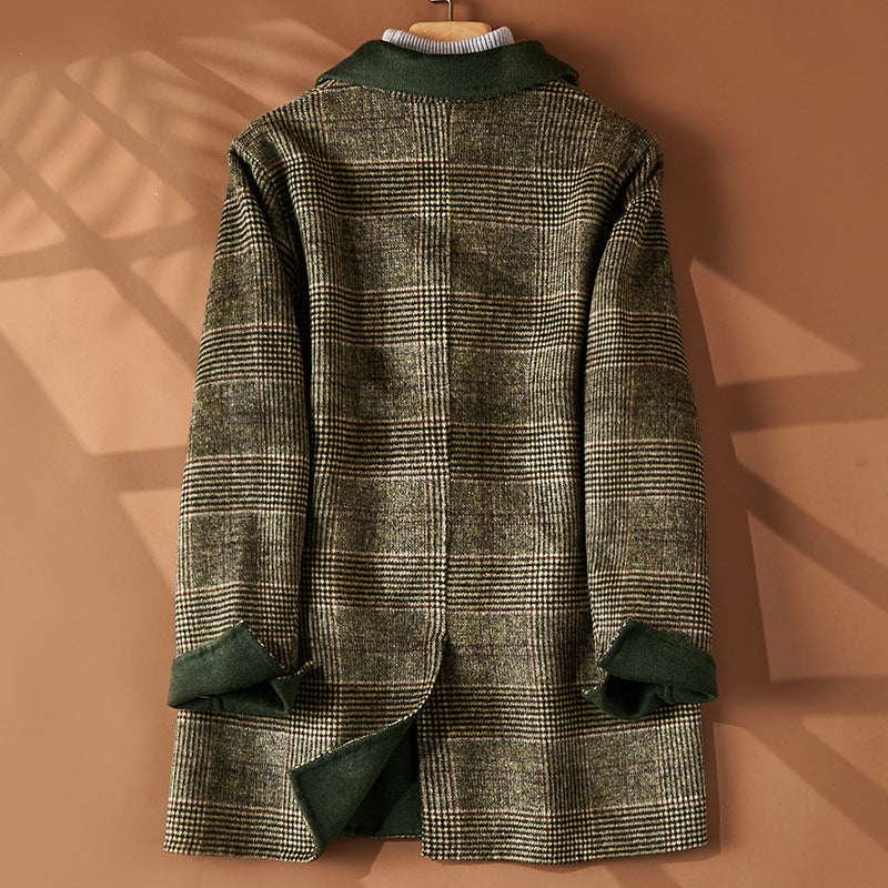 outfit inspo Elegant Commuter Wool Suit Jacket Women's Autumn Coat Women's Plaid Double-Sided Suit Women's Wool