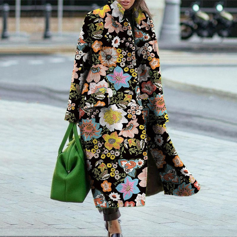 outfit A Large Number of EBay Trench Coat Woolen Printed Women's Coat