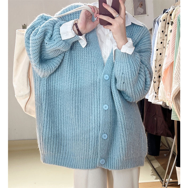 fall outfits women Autumn and Winter Small Wear Creamy-white Lazy Style Sweater Wide Leg Pants High-Grade Three-Piece Suit