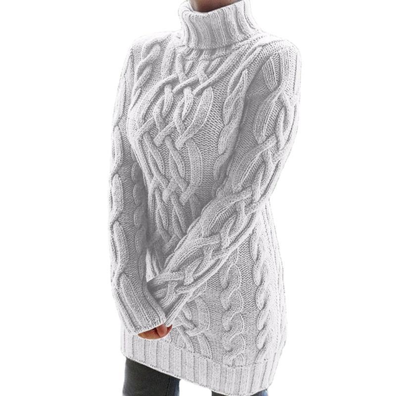 Autumn and Winter New Sweater Women's Sweater Thickened Lapel Long Sleeve Retro Thick Line Dress Women's Clothing