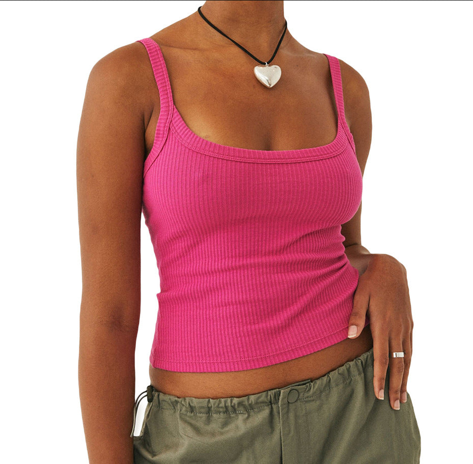 women fashion 10 Colors Optional Women's Clothing New Knitted Pure Desire Camisole Inner Wear Slim Fit Hot Girl Y2g Outer Wear