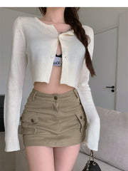 joker costume female outfit Autumn Skirt Ins Fashionable Workwear Skirt Women's Khaki Hot Girl High Waist Slimming Sheath Skirt