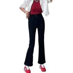 work outfits women Original Pure Flared Pants Spring New Elegant High Waist Cropped Pants Slim Pants Jeans for Small Girls