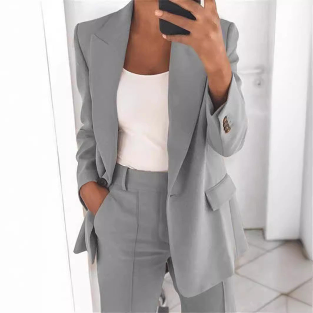 chuc 2024 Women's New Fashion High-End Slim Lapel Cardigan Temperament Suit Jacket Suit Women