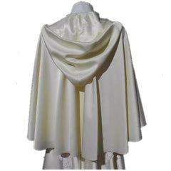 dresses Short Hooded Lace-up Thin Summer Cloak Unisex White Ivory Halloween Cosplay Cloak