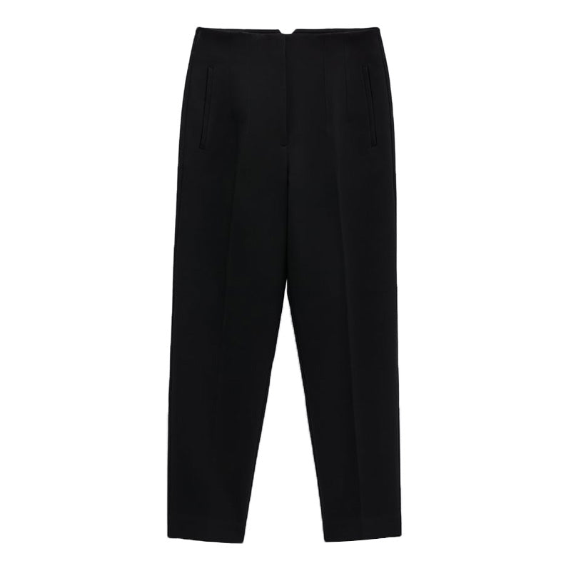 curvy casual outfits Autumn New Casual Pants Professional Temperament Commuter Front Pleated Slimming Ankle High Waist Pants 7901432