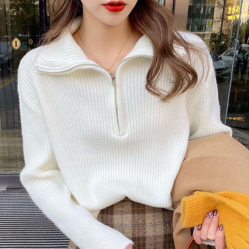 game outfit woman Red Sweater Women's Autumn and Winter Niche Knitted Bottoming Shirt Western Style Inner Top