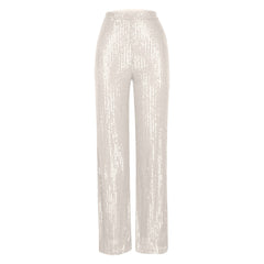 Women's High Waist Fashion Casual Pants EBay Sequins Loose Draping Wide Leg Pants Summer Women's