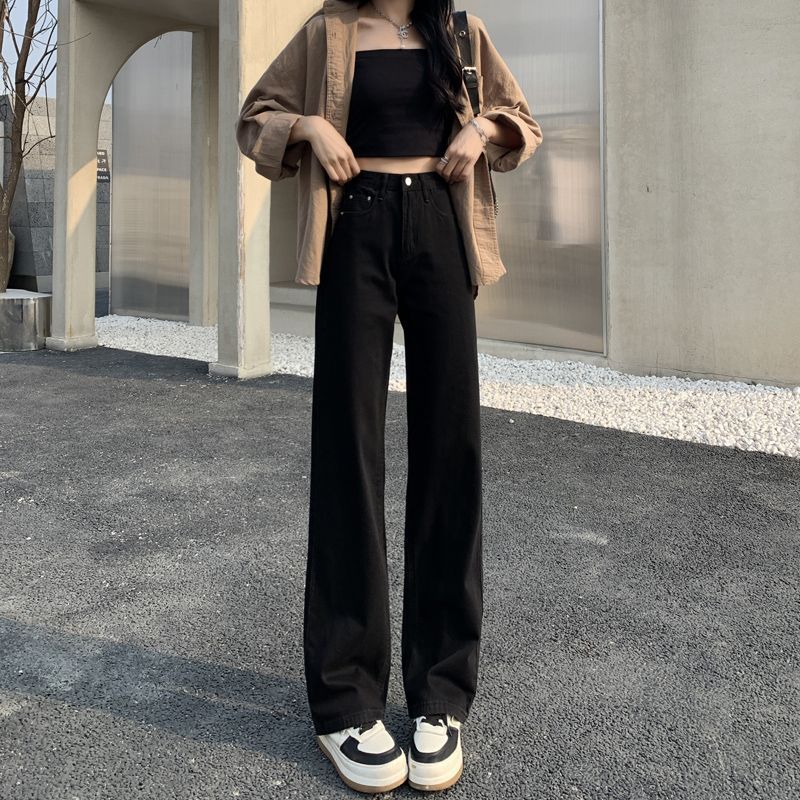 y2k outfits Loose Slimming Fashionable Wide-Leg White Jeans for Women Straight Draping Mop Pants Trendy