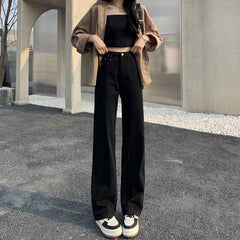 y2k outfits Loose Slimming Fashionable Wide-Leg White Jeans for Women Straight Draping Mop Pants Trendy