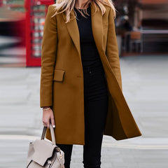 men’s fall fashion 2024 Women's New Winter Clothing Mid-Length Breasted Solid Color Small Suit
