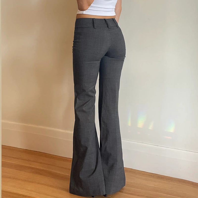 joker costume female outfit American Retro Simple Elegant Pleated Low Waist Casual Pants Women's Slim-Fit Fashionable Woven Hip-Wrapped Trousers