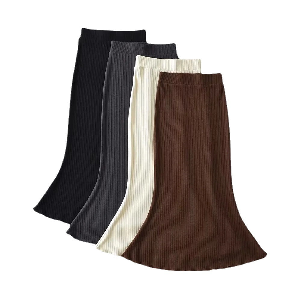 fashion outfits Gentle Sheath Fishtail Skirt for Women Spring Ins Blogger High Waist Slim Mid-Length Skirt