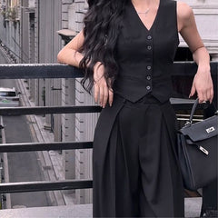 Black Chanel Style Suit Vest Women's Summer Thin High-End Fashionable Vest Sleeveless Top
