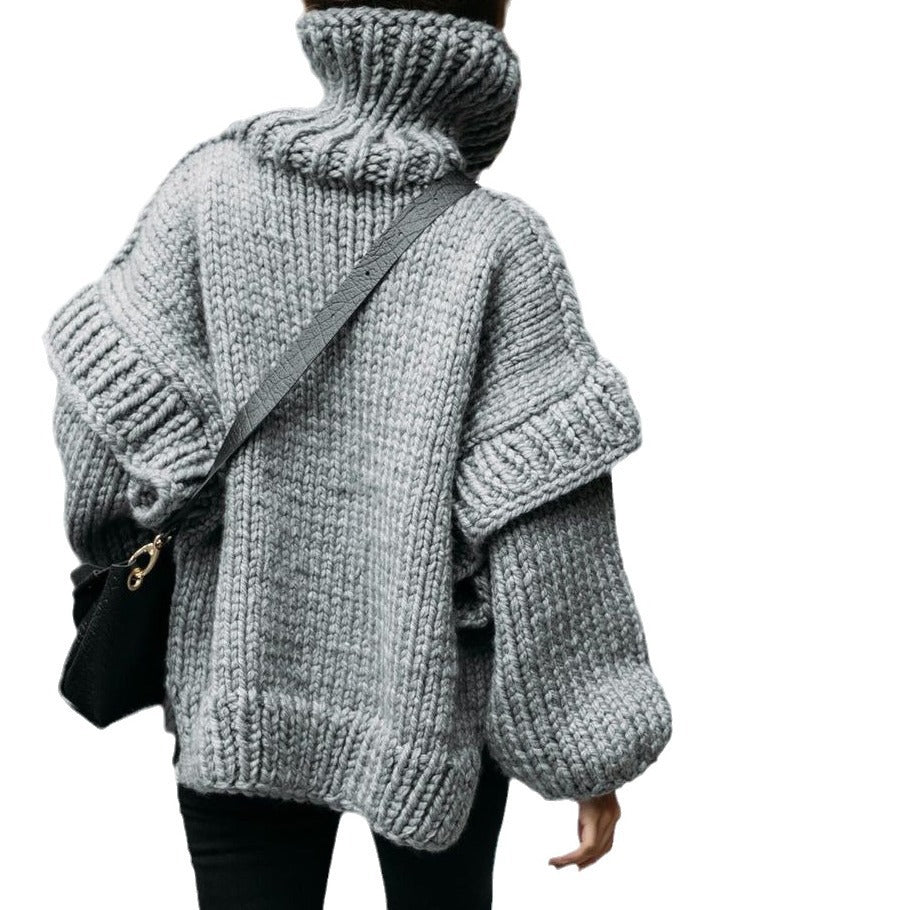 fall outfit Sweater Sweater Pullover Women's Fluffy Rough Sweater Long Sleeve